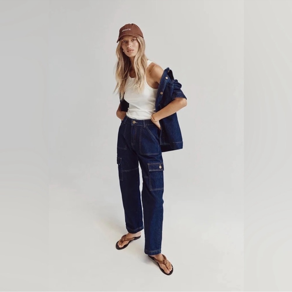 DISSH Bronx Indigo Mid Rise Cargo Jean